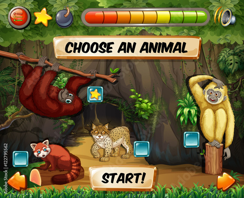 Game template with forest background