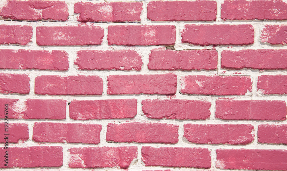 Obraz premium Surprising bright pink brick wall