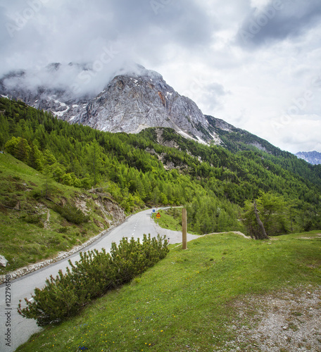 Roat to the Vršič pass, Triglav National Park, Slovenia photo