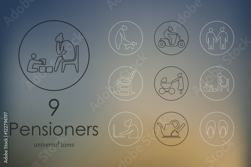 Set of pensioners icons