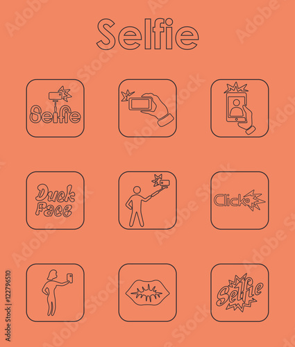 Set of selfie simple icons
