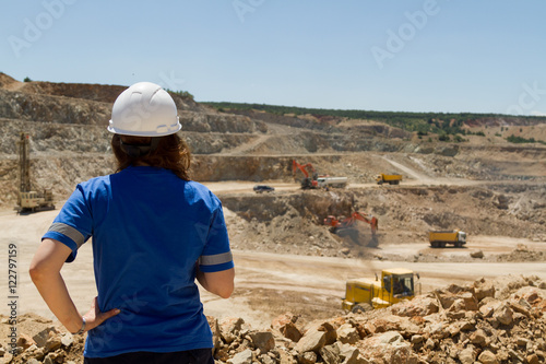 women engineer at open mine