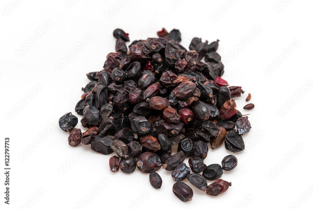 Dried berries of barberry isolated on white background Dried berries of barberry isolated on white background