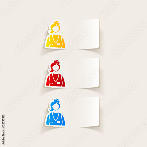 realistic design element. saleswoman