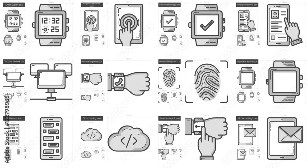 Mobility line icon set. Mobility line icon set.