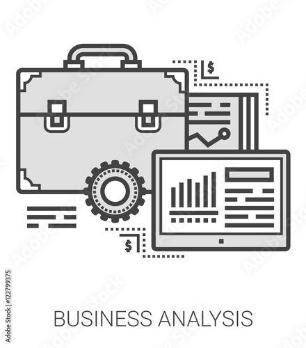 Business analysis line icons.