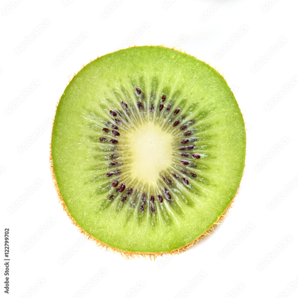 Slice of kiwi fruit on white background. Isolated Slice of kiwi fruit on white background. Isolated
