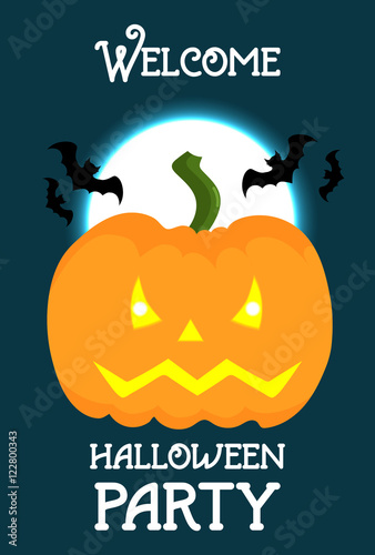 Halloween vertical poster design template.