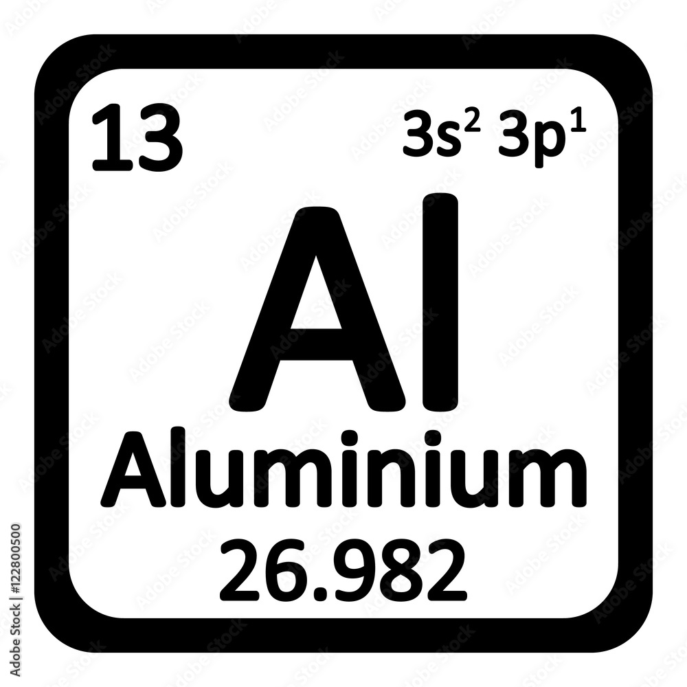 Periodic table element aluminium icon. Periodic table element aluminium icon.