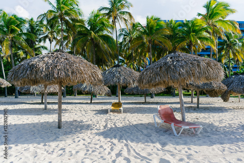 The most beautiful species in the Atlantic Ocean and beach in the resort of Varadero, Cuba photo