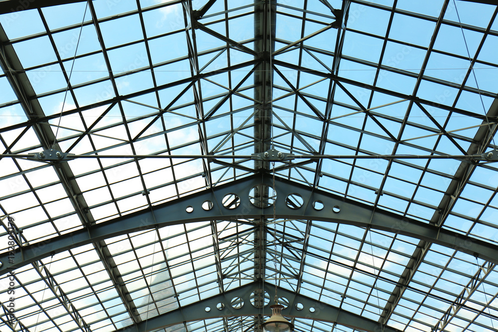Interior and large roof in Shopping Mall