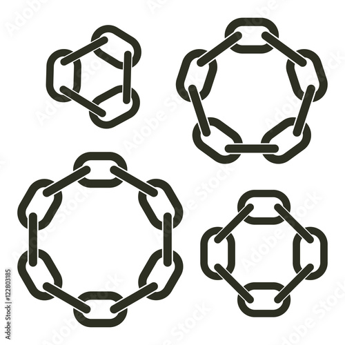 Round chains with six, eight, ten and twelve links
