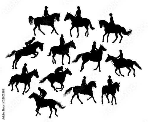 Horse Racing Silhouette, illustration art vector design