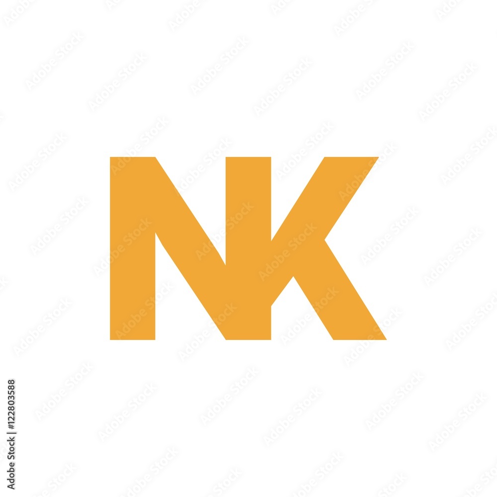 Obraz premium NK letter initial logo design