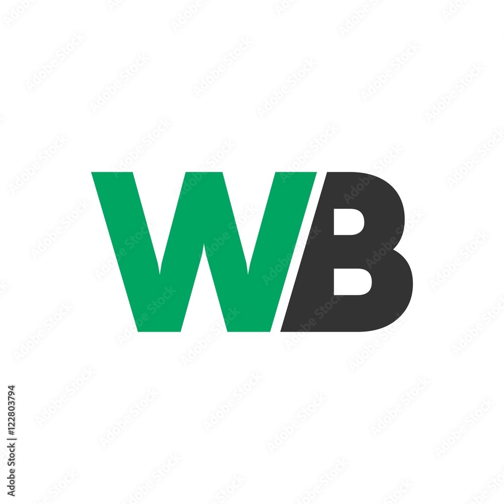 WB letter initial logo design WB letter initial logo design