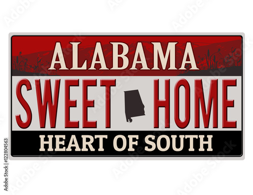 An imitation Alabama license plate