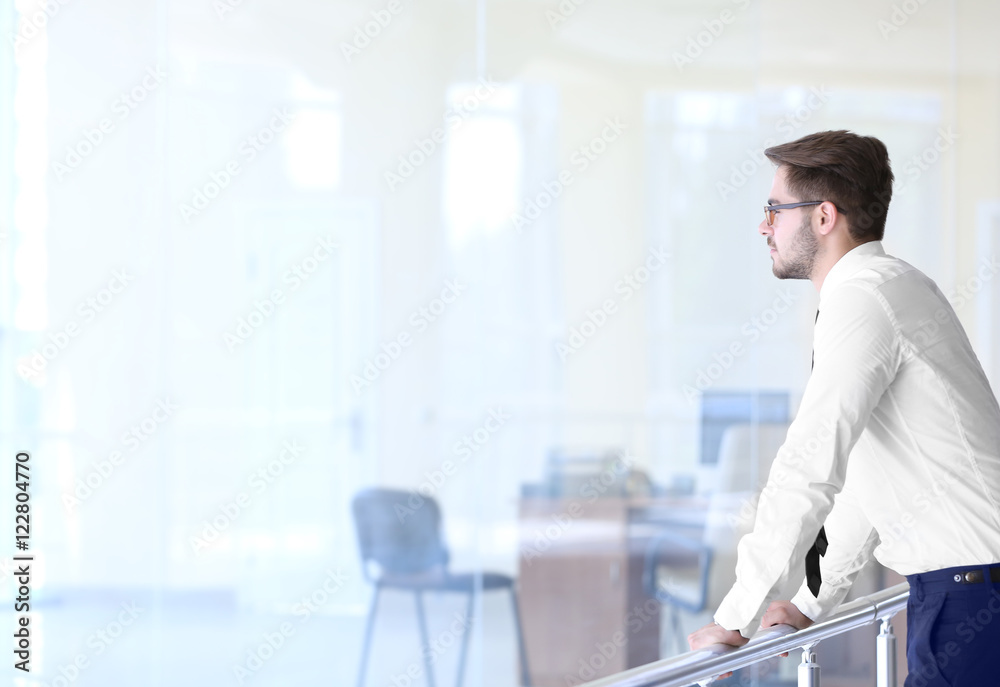 Handsome young lawyer at office building Handsome young lawyer at office building