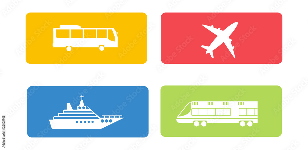 Transport symbols vector set.
