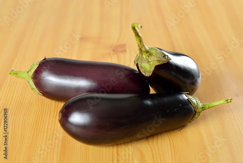 Organic ripe purple eggplant