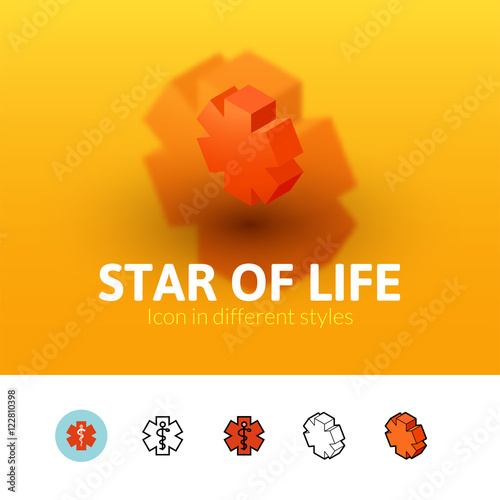 Star of life icon in different style