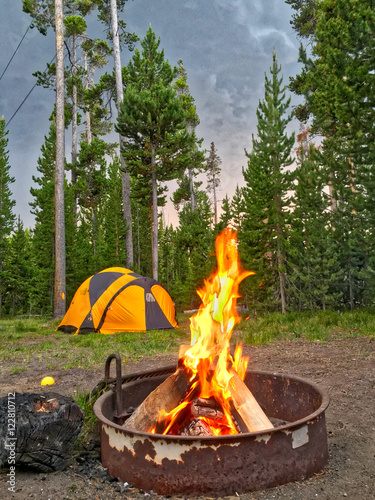 Evening in camping, Yellowstone photo