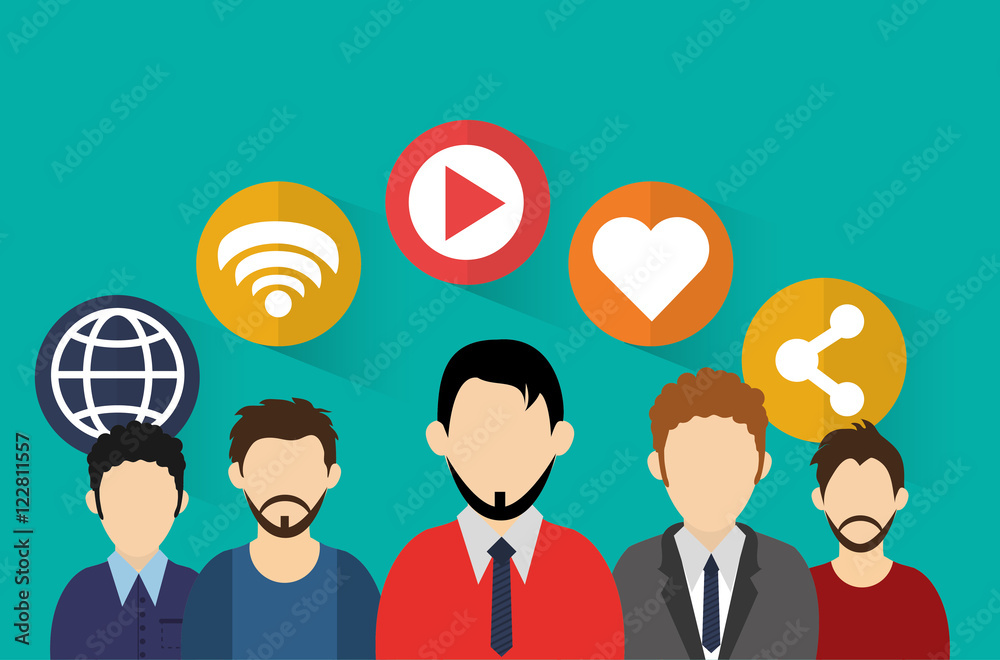 faceless user avatar with socia media related icons image vector illustration design faceless user avatar with socia media related icons image vector illustration design