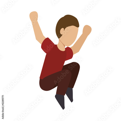 jump man sport over white background, vector illustration