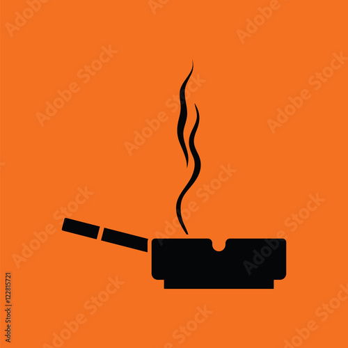 Cigarette in an ashtray icon