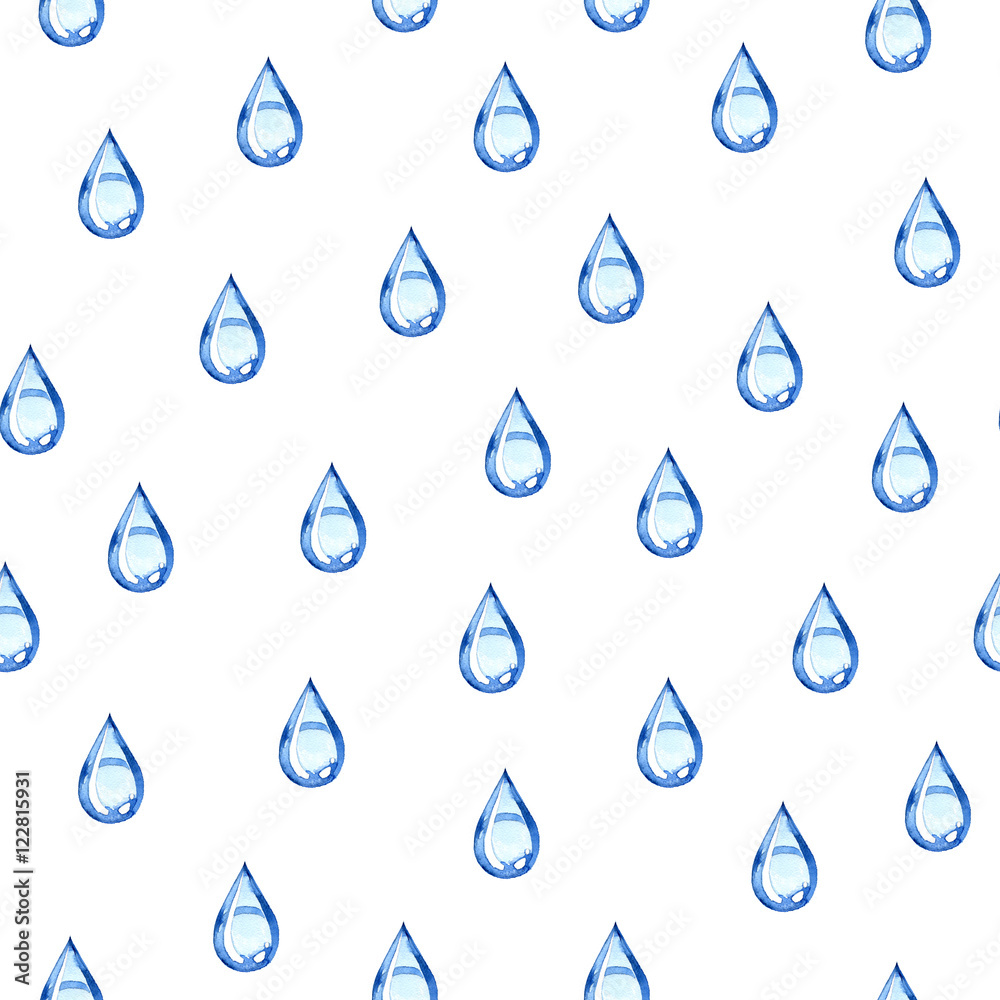 Seamless watercolor rain pattern. Seamless watercolor rain pattern.