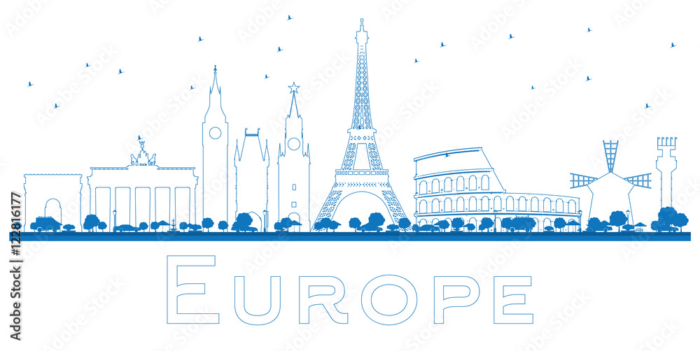 Outline Famous landmarks in Europe.