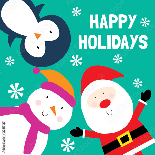 santa and friends christmas card