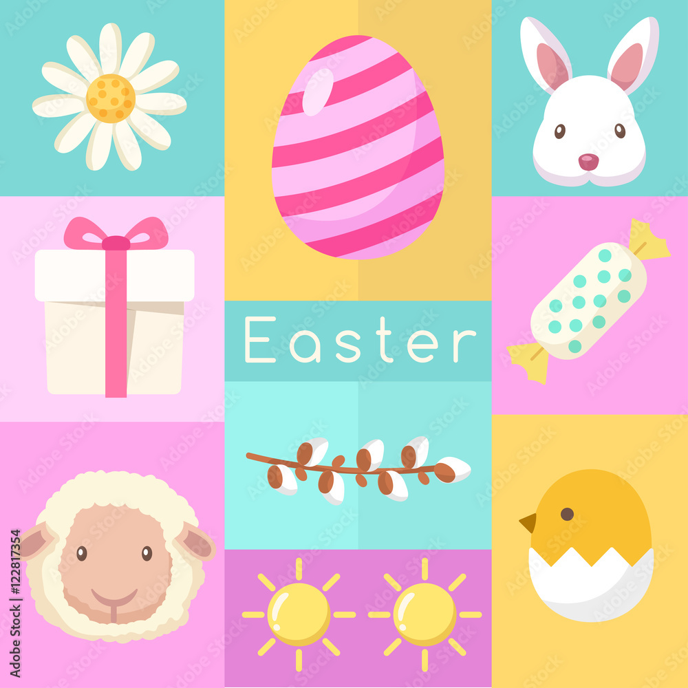 Happy Easter Elements : Vector Illustration Happy Easter Elements : Vector Illustration