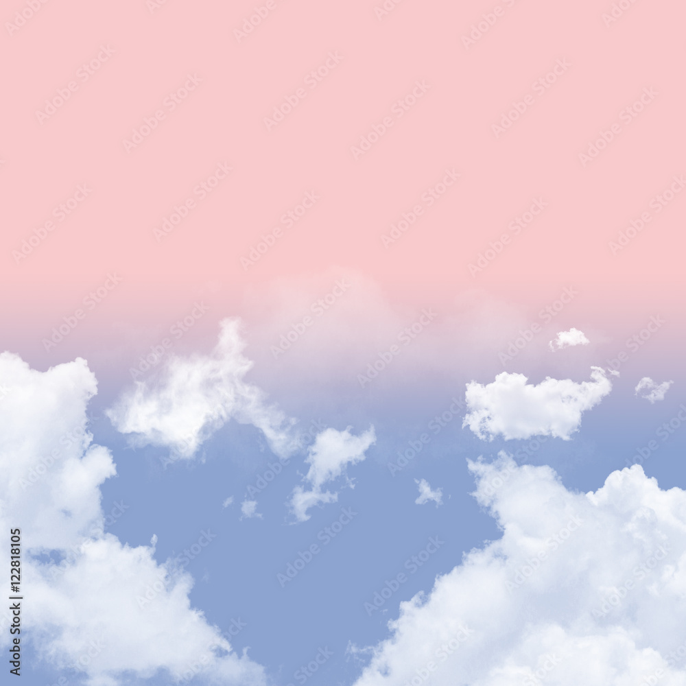 Rose Quartz and serenity tone sky with cloudy