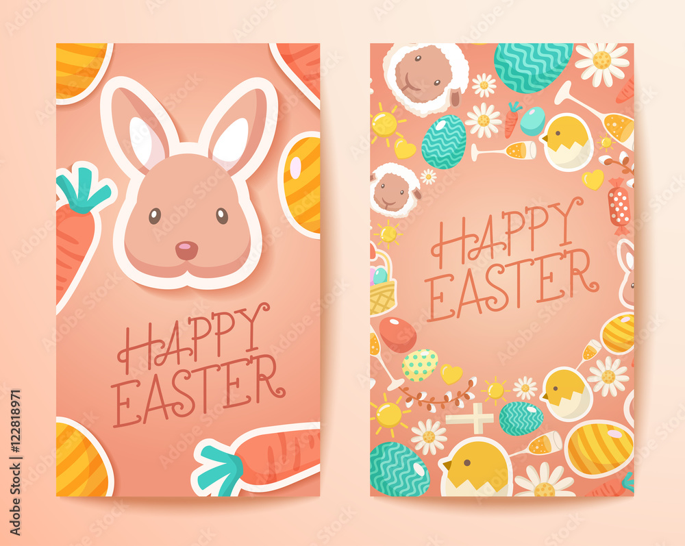 Happy Easter Elements : Vector Illustration Happy Easter Elements : Vector Illustration