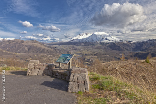 Mt. St. Helen's panoramic view with dramatic skies.