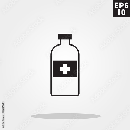 Medicine bottle hospital icon in trendy flat style isolated on grey background. Id card symbol for your design, logo, UI. Vector illustration, EPS10.