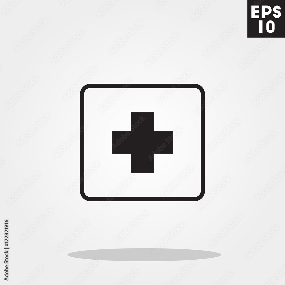Box and suitcase first aid pack hospital icon in trendy flat style isolated on grey background. Id card symbol for your design, logo, UI. Vector illustration, EPS10. Box and suitcase first aid pack hospital icon in trendy flat style isolated on grey background. Id card symbol for your design, logo, UI. Vector illustration, EPS10.