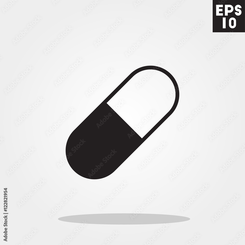 Capsule medicine hospital icon in trendy flat style isolated on grey background. Id card symbol for your design, logo, UI. Vector illustration, EPS10. Capsule medicine hospital icon in trendy flat style isolated on grey background. Id card symbol for your design, logo, UI. Vector illustration, EPS10.