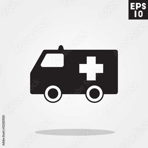 Ambulance hospital icon in trendy flat style isolated on grey background. Id card symbol for your design, logo, UI. Vector illustration, EPS10. © reziart
