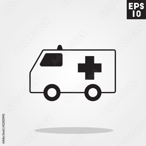 Ambulance hospital icon in trendy flat style isolated on grey background. Id card symbol for your design, logo, UI. Vector illustration, EPS10.