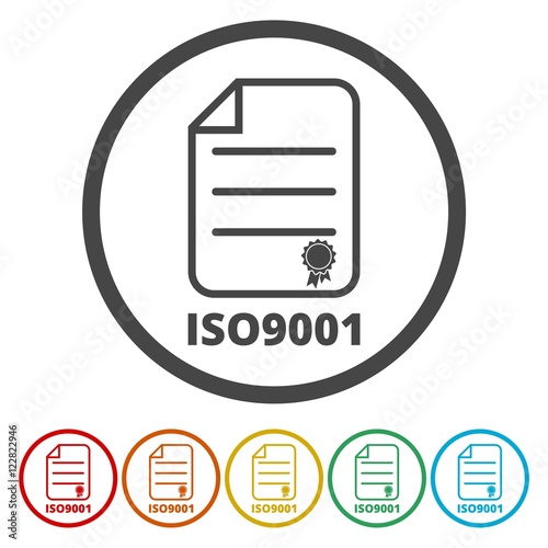 ISO 9001 certified sign icon