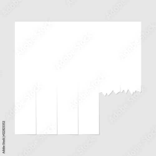 Blank advertisement template with cut slips. Vector illustration