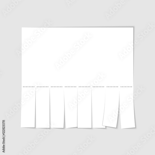 Blank advertisement template with cut slips. Vector illustration