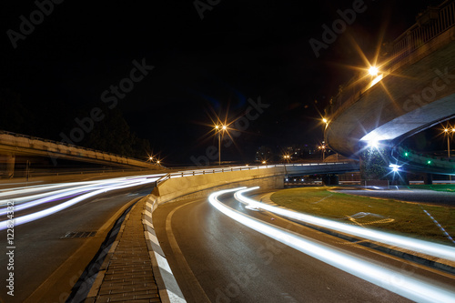 the viaduct at night in Tbilisi 