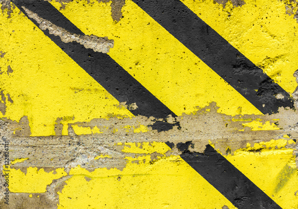 Fototapeta premium Grunge diagonal warning stripe