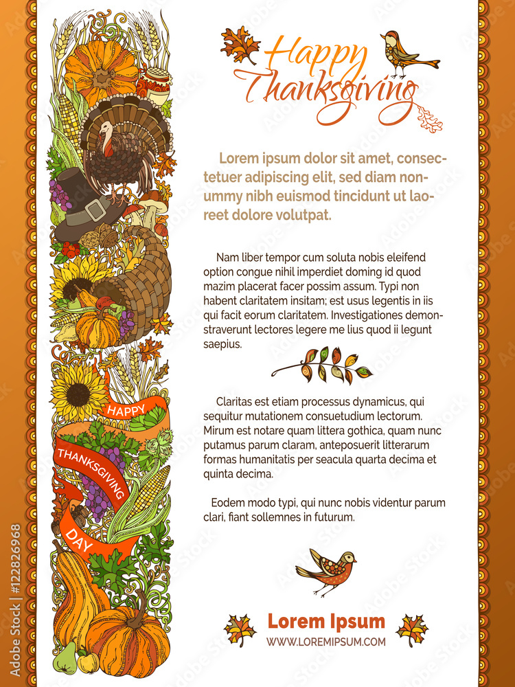 Obraz premium Vector Thanksgiving Template.
