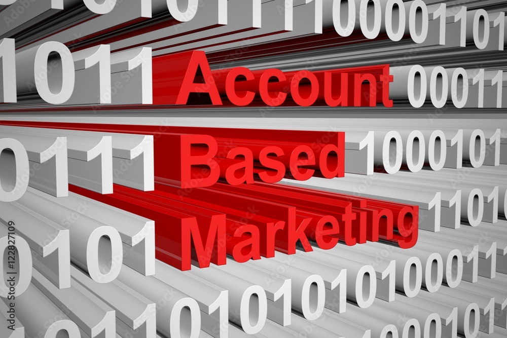 Account-based marketing in the form of binary code, 3D illustration