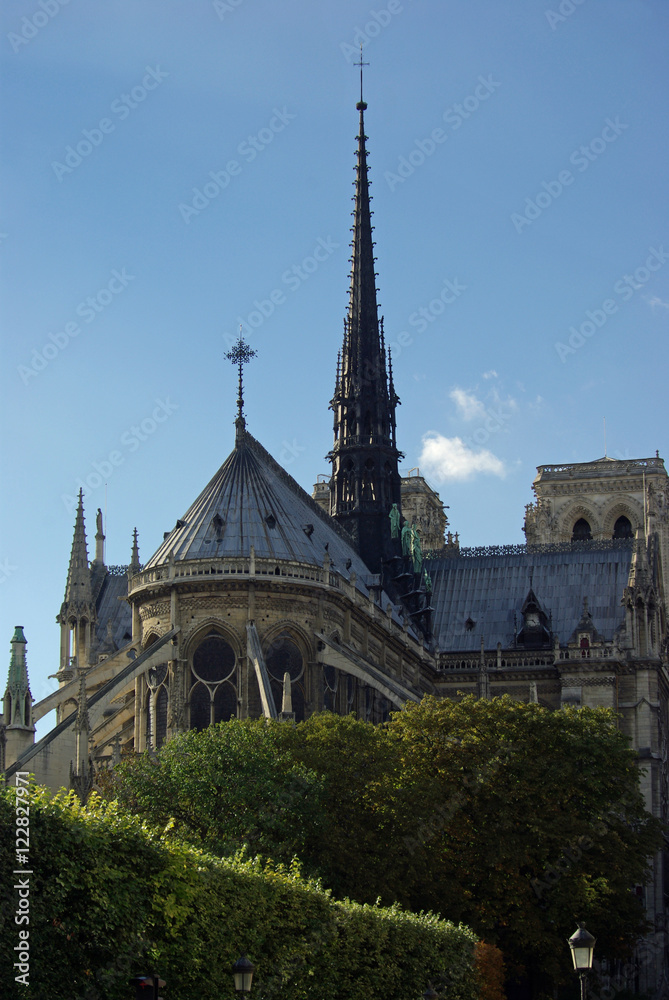 Chevet de la cathédrale Notre-Dame-de-Paris, France