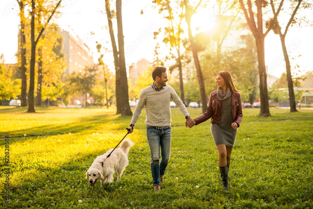 Fototapeta premium Walking the dog