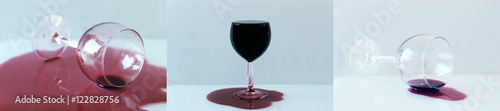 Banner Panorama umgekippte Weingläser